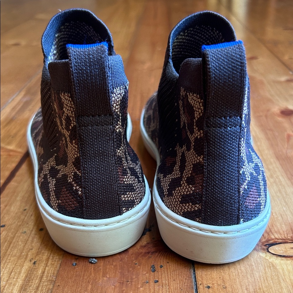 Rothy's White Slip-On Sneakers with Blue Sole Panels - Picture 4 of 5